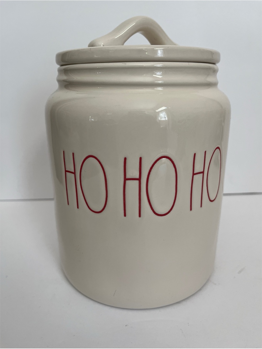 Rae Dunn Ceramic Ho Ho Ho Cookie Jar